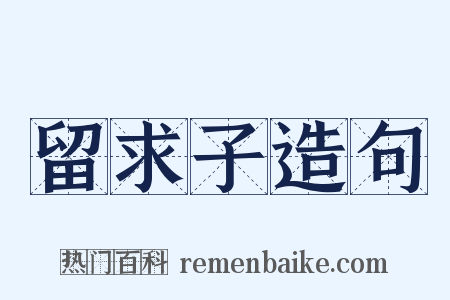 留求子造句是什么意思的图片